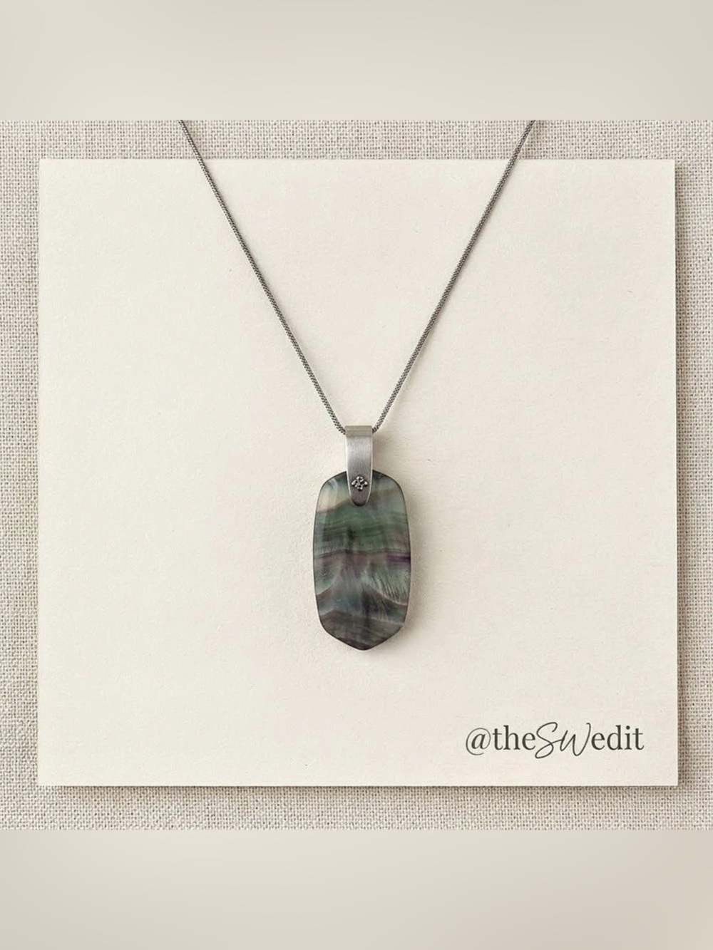 Kendra Scott Silver-Tone Multi-Color Agate Long Pendant Necklace